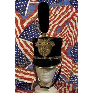 Vtg West Point USMA Cadet Army Vietnam War Era Tar Bucket Shako Parade Hat 7 3/8